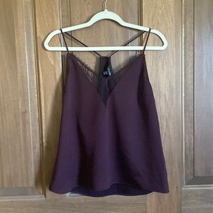 Lacy Purple V-Neck Tank Top
